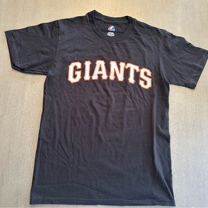 MAJESTIC Giants San Francisco Baseball MLB Black TShirt Size Small New